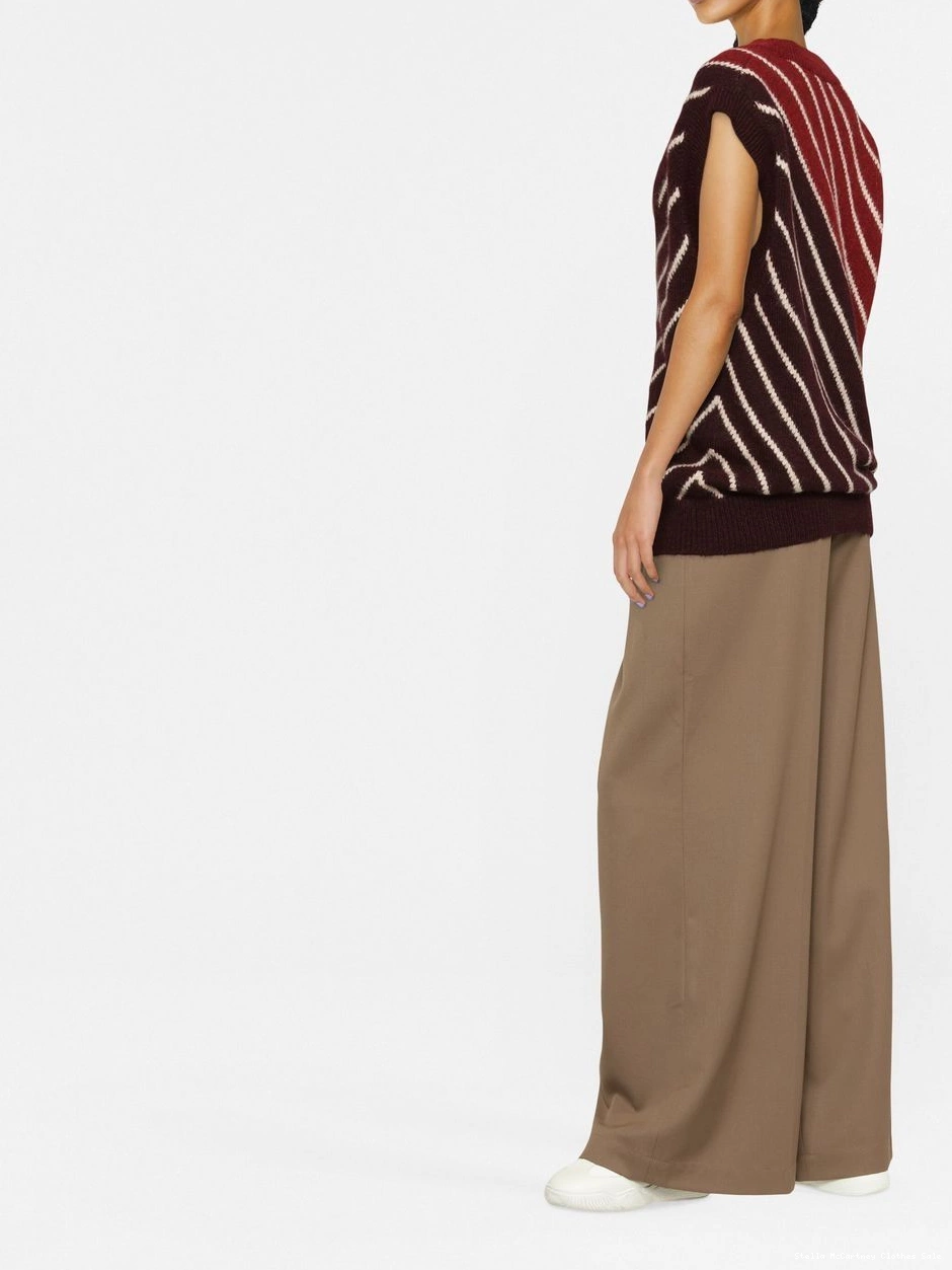 Cheap Women striped wool-blend alpaca Stella McCartney top 0715